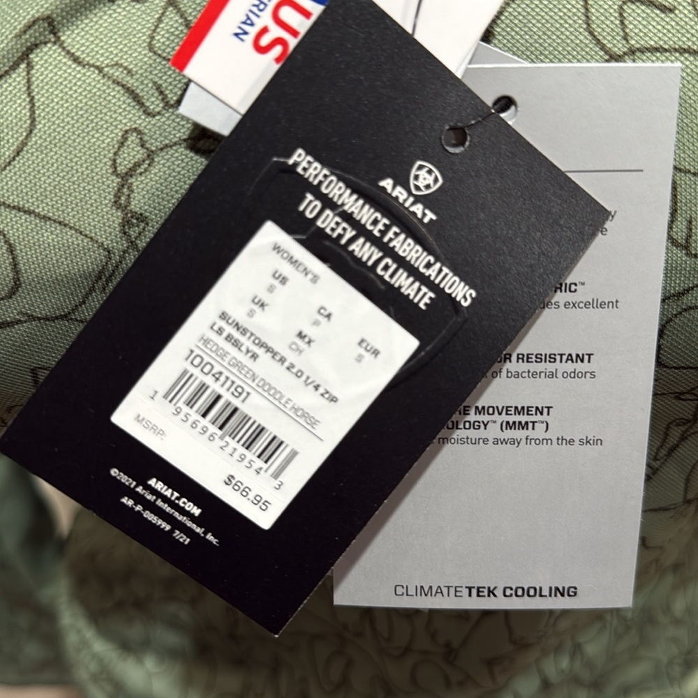 Ariat Women's Olive Green Quarter-Zip Performance Top - Picture 3 of 7